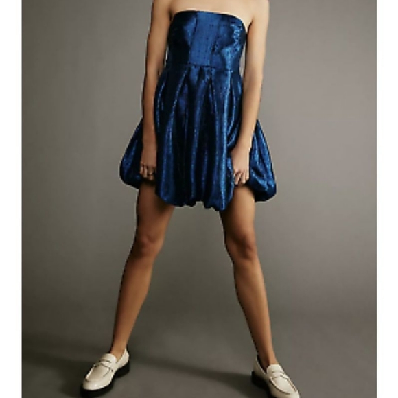 ♦3 for $15 Navy Bubble Strapless Dress - Picture 9 of 9